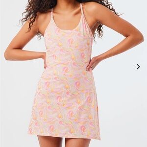 Outdoor Voices “The Exercise Dress” in pink marble size XXS